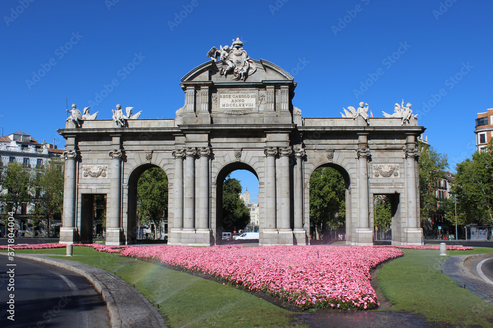 Alcala Gate (Puerta de Alcala) - Beautiful Monument in the Independence Square in Madrid, Spain.