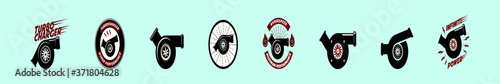 set of car turbocharger icon design template with various models. vector illustration