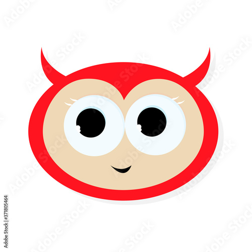 Red funny and amusing devil or Satan. Vector