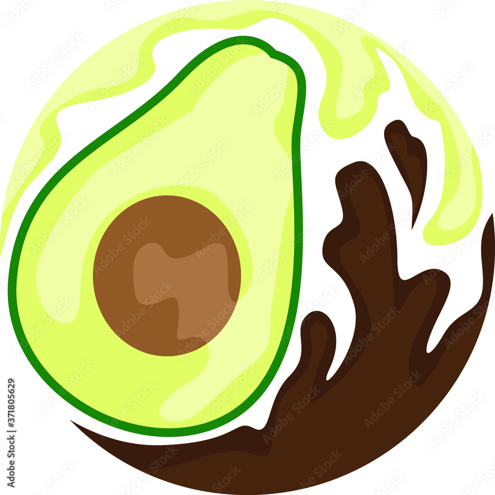 Vector Design of an Avocado Logo in Brown and Green Vector Design of an Avocado Logo in Brown and Green