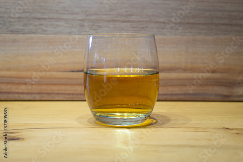 apple juice in a glass