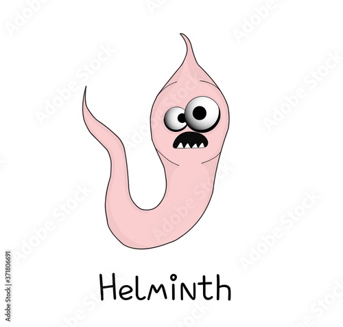 helminths, roundworms. intestinal parasites. warning sign parasitism , vector illustration. The concept of parasites in humans and humans.