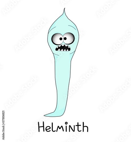 helminths, roundworms. intestinal parasites. warning sign parasitism , vector illustration. The concept of parasites in humans and humans.
