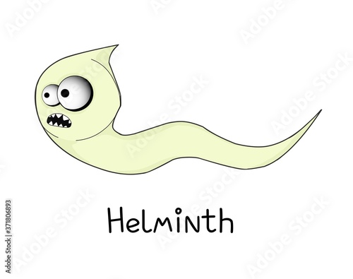 helminths, roundworms. intestinal parasites. warning sign parasitism , vector illustration. The concept of parasites in humans and humans.