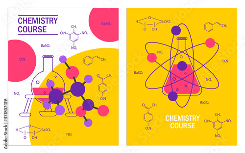 Chemistry course or lesson banner templates