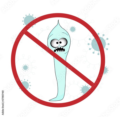 helminths, roundworms. intestinal parasites. warning sign parasitism , vector illustration. The concept of parasites in humans and humans.