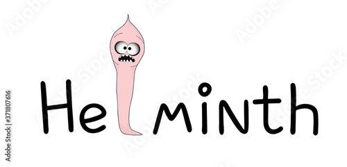 helminths, roundworms. intestinal parasites. warning sign parasitism , vector illustration. The concept of parasites in humans and humans.