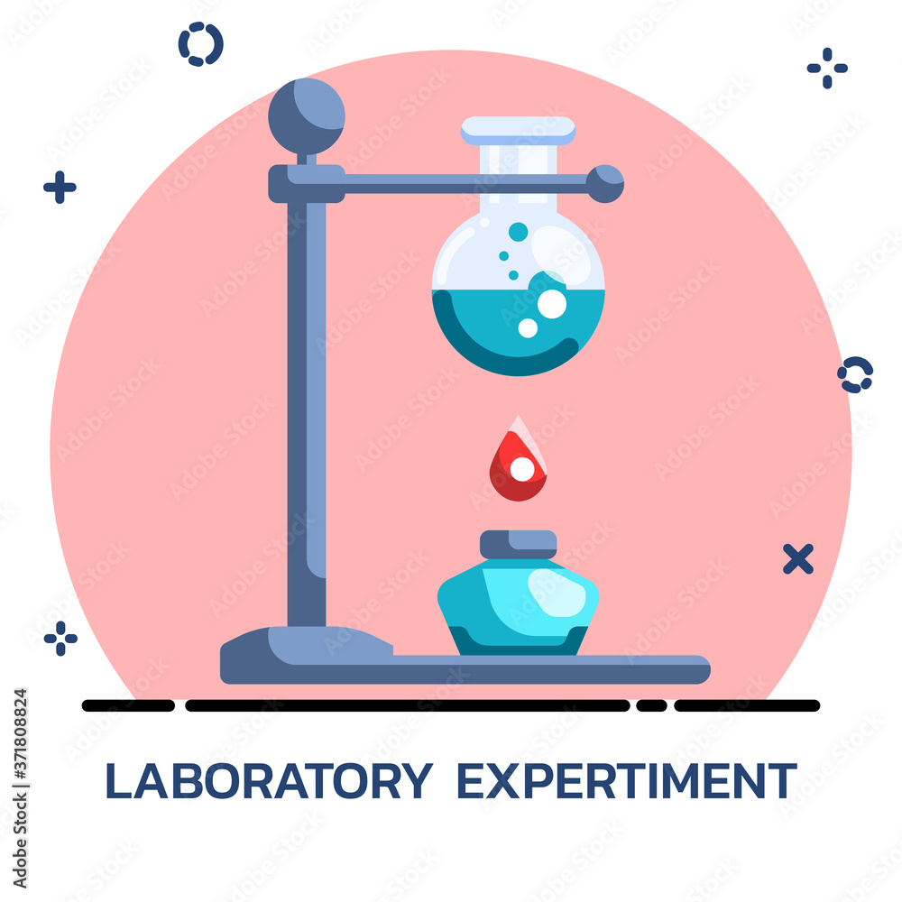 Science chemical experiment flat style. Science chemical experiment flat style.