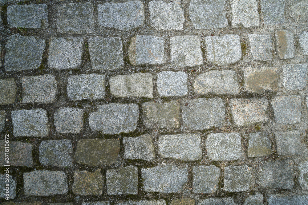 Cobblestone artistically laid in a park in Bavaria Cobblestone artistically laid in a park in Bavaria