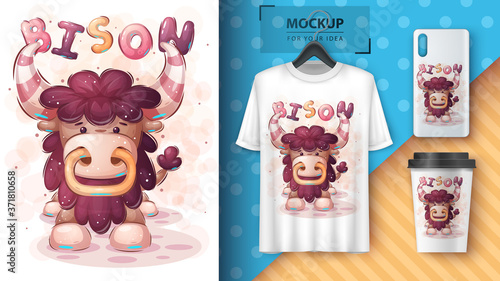 Big bison - poster and merchandising.