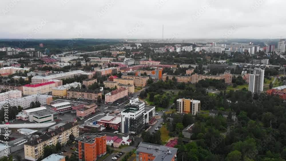 Train Station, Petrozavodsk City capital Republic of Karelia Russia aerial view Train Station, Petrozavodsk City capital Republic of Karelia Russia aerial view