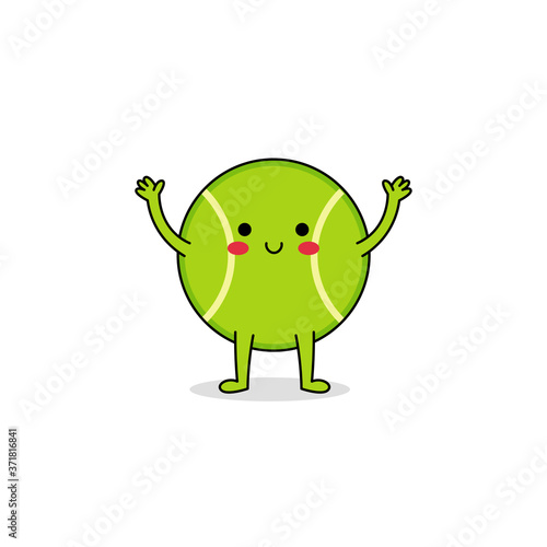 Cute tennis ball cartoon character