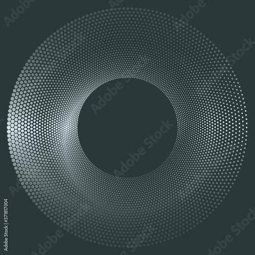 Dotted Halftone Vector Spiral Pattern or Texture with Ellipses