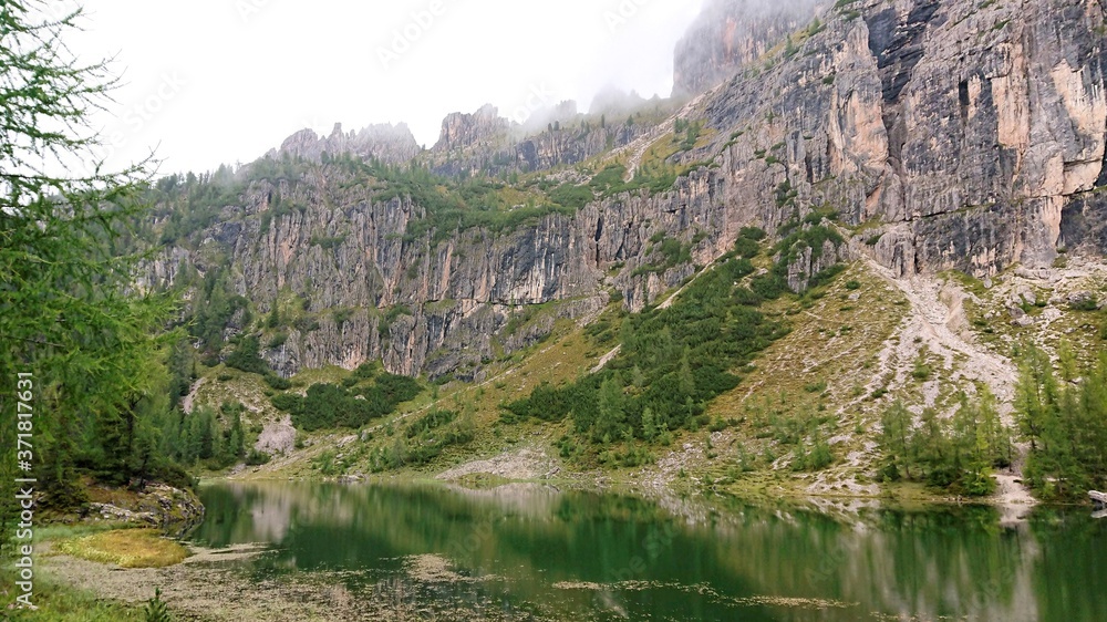 lake in the mountains. Italian alps
