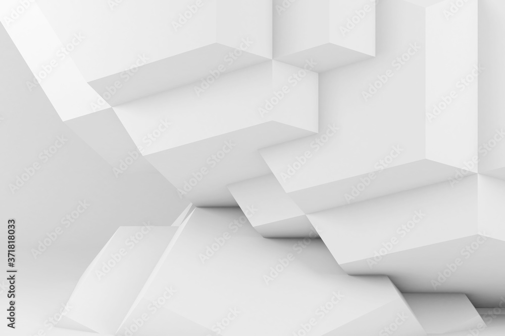 Abstract white parametric geometric 3d installation Abstract white parametric geometric 3d installation