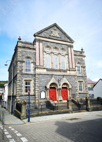 Bethel Welsh Baptist Chapel was built in 1797. It is a two-storey chapel in an Italianate Classical style set on a street junction in Aberystwyth, Wales. photo