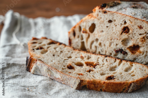 Sourdough artisan bread loaf of traditional Homemade rye starter