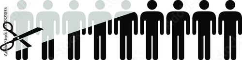 People icons: retrenchment / staff cuts.