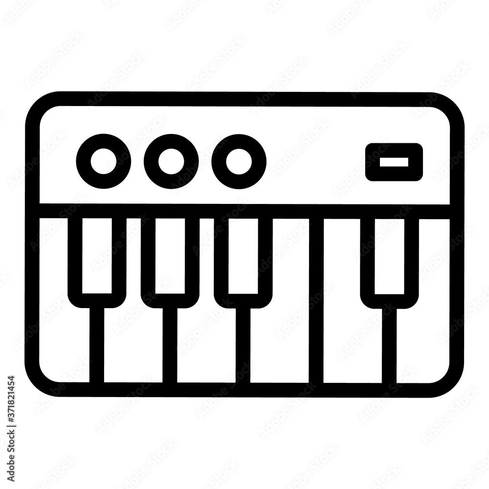 Synthesizer Flat Icon Isolated On White Background Synthesizer Flat Icon Isolated On White Background