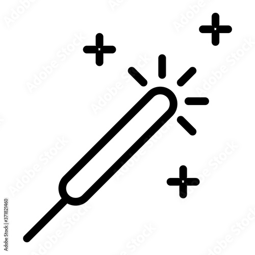 Sparkler Flat Icon Isolated On White Background