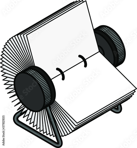A plain rotary business card / index card file.