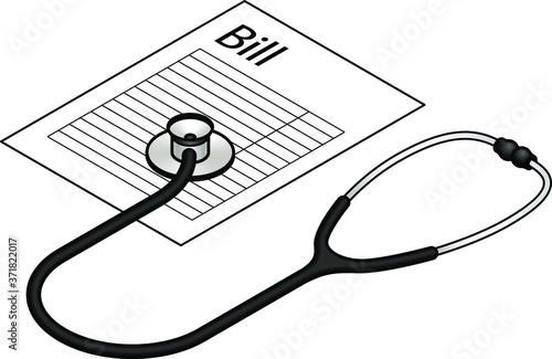Diagnosis and analysis concept: bill / expenditure / spending.