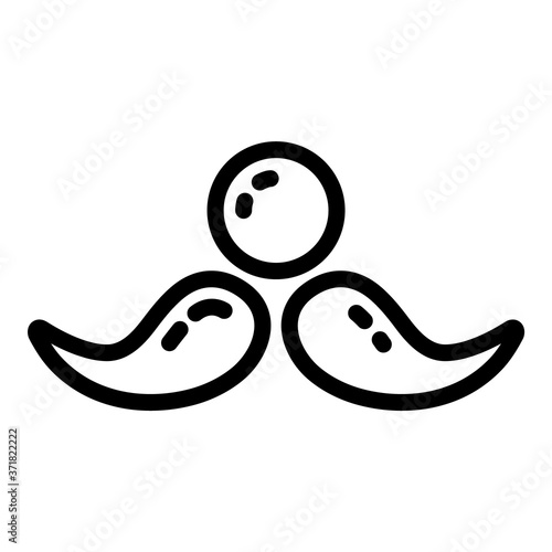 Clown Nose And Mustache Flat Icon Isolated On White Background