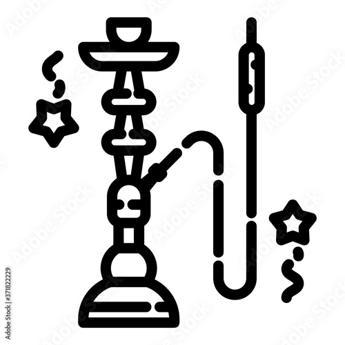 Hookah Flat Icon Isolated On White Background