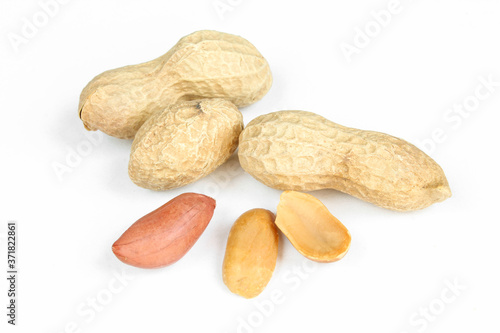 Three fresh plums isolated on white background. Tasty organic fruit