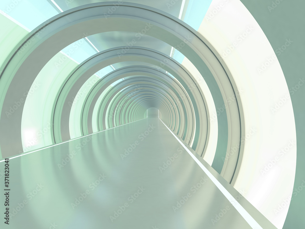 Obraz premium Abstract modern architecture background, empty open space interior. 3D