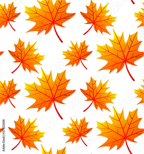 Seamless pattern with autumn leaves 