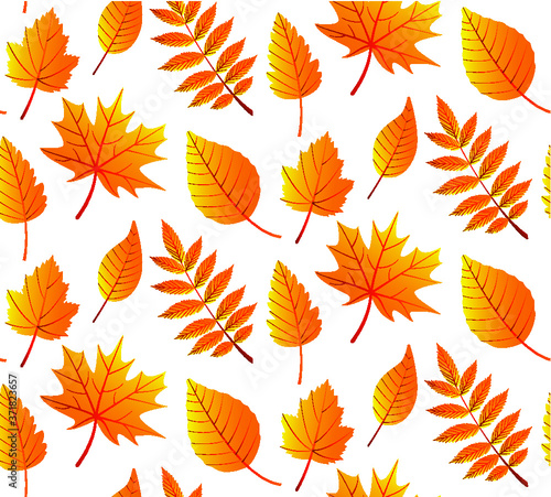 Seamless pattern with autumn leaves 