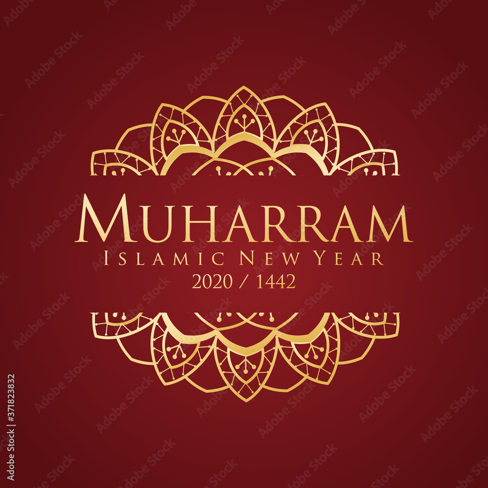 1442 Hijri Islamic new year, Happy Muharram Luxury. Vector Illustration ...