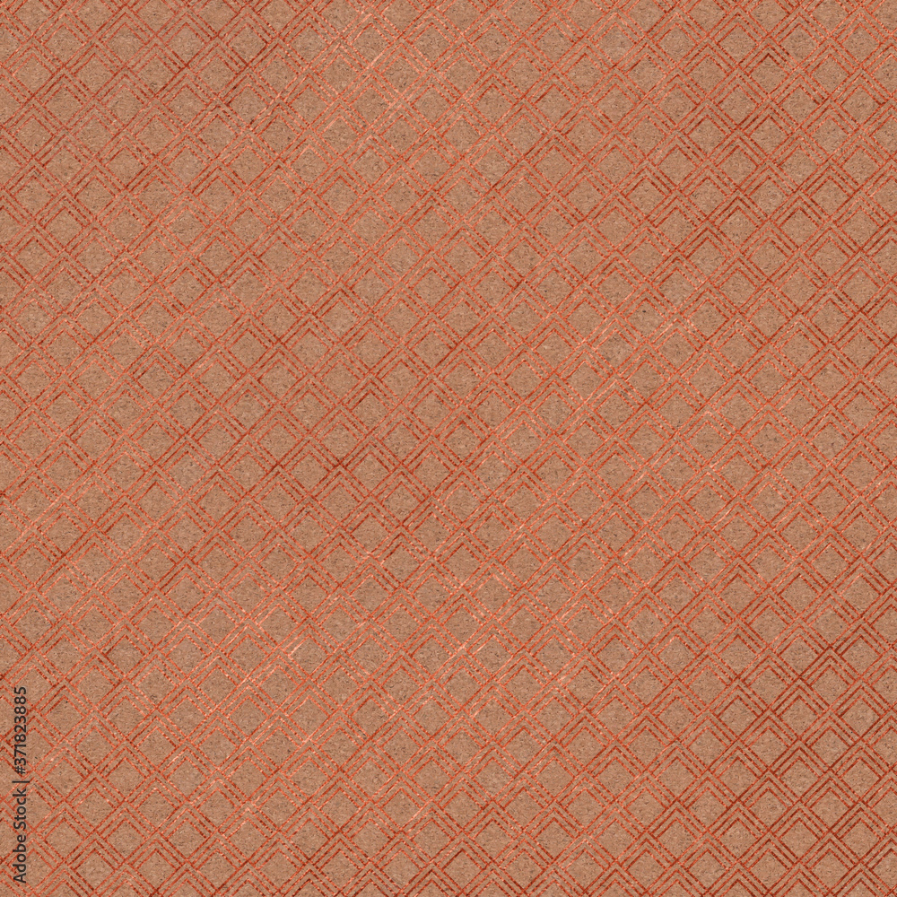 Metallic Copper Pattern on Reddish Brown Cork Background Metallic Copper Pattern on Reddish Brown Cork Background