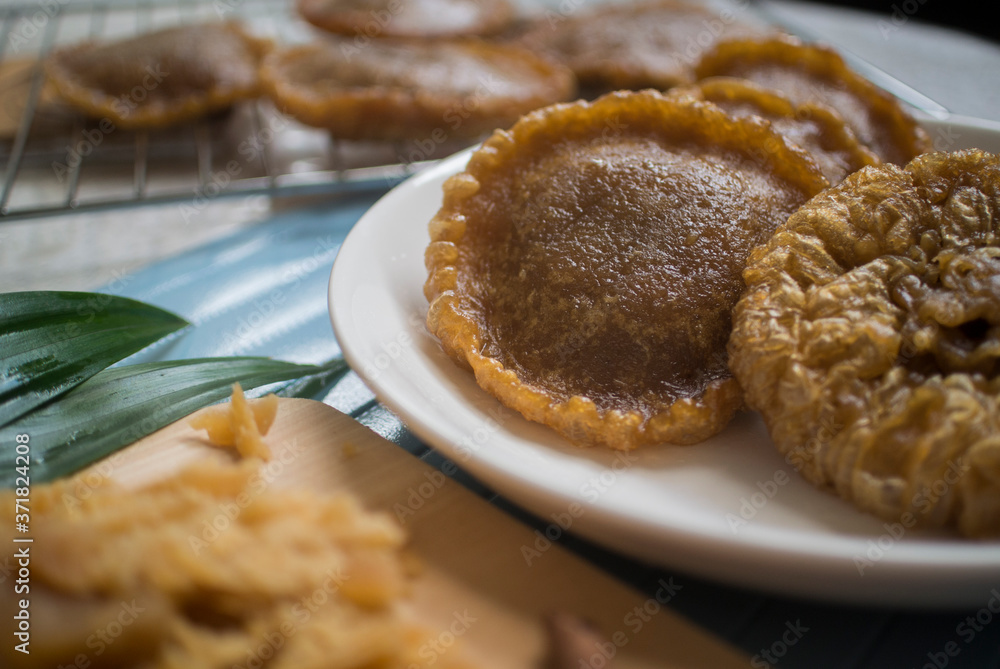 Cucur, traditional cake/pancake in some country in Southeast Asia made from rice flour with palm sugar Cucur, traditional cake/pancake in some country in Southeast Asia made from rice flour with palm sugar