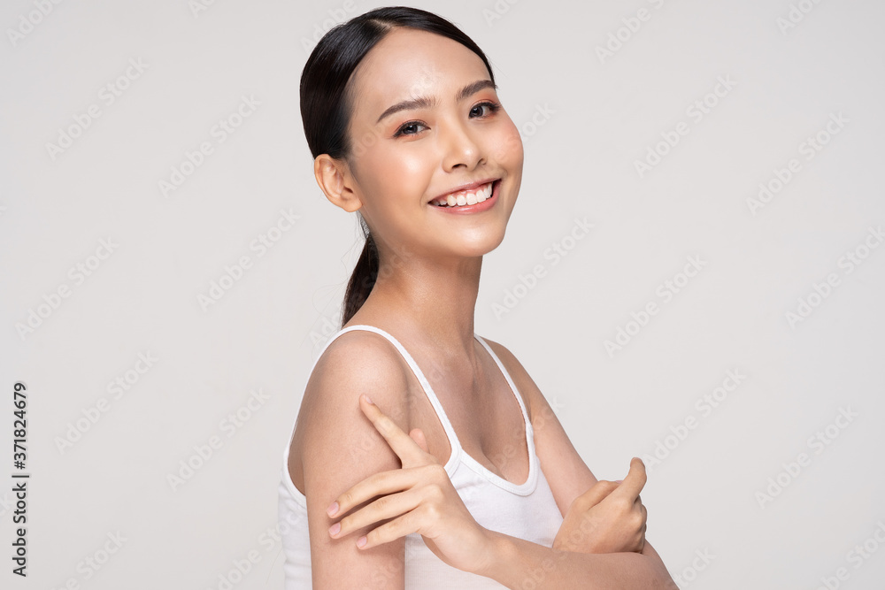 Beautiful Asian young woman smile with clean and fresh skin Beautiful Asian young woman smile with clean and fresh skin