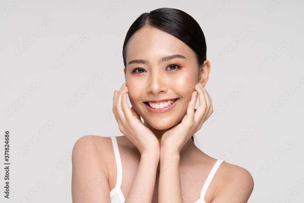 Beautiful Asian young woman smile with clean and fresh skin Beautiful Asian young woman smile with clean and fresh skin