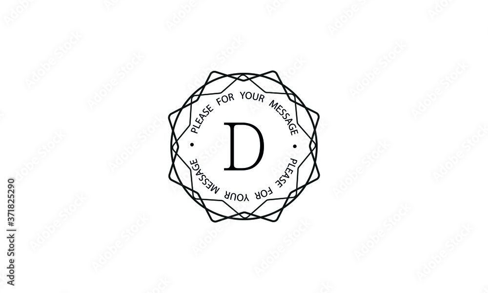 Stylish graceful monogram template with letter D. Elegant black logo design on a white background. Vector illustration of cafe, office, restaurant, business. Stylish graceful monogram template with letter D. Elegant black logo design on a white background. Vector illustration of cafe, office, restaurant, business.