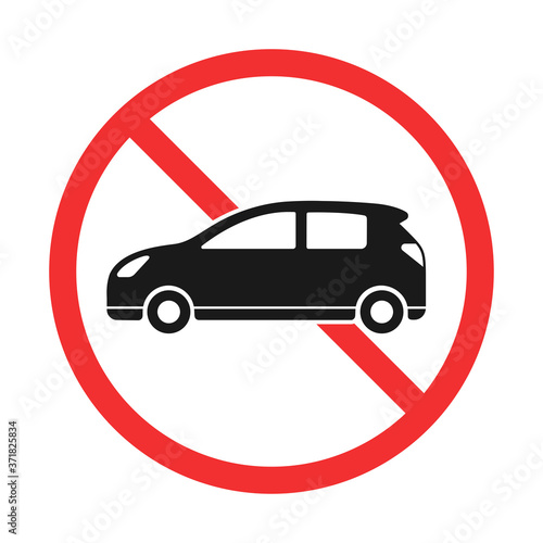 自動車禁止マークのイラスト