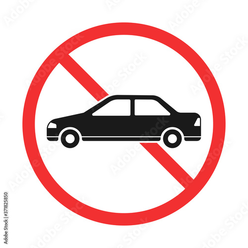 自動車禁止マークのイラスト