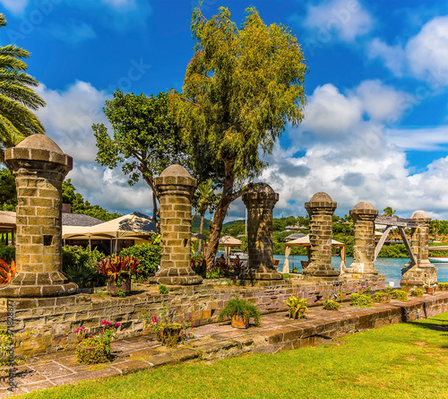 Photography A view across a slipway in Nelson's dockyard in the English Harbour in Antigua