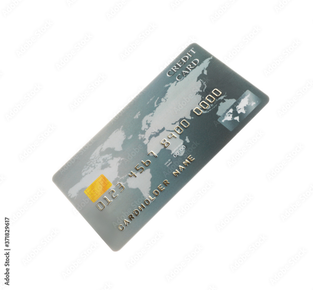 Grey plastic credit card isolated on white Grey plastic credit card isolated on white