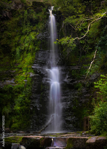 The tallest waterfall at Blaen y Glyn One of the many closely connected waterfalls at Blaen y Glyn, near Merthyr Tydfil in the South Wales valleys, UK 