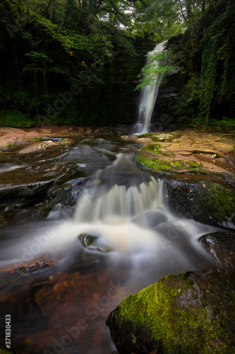 Fototapeta Naklejka Na Ścianę i Meble -  Blaen y Glyn waterfalls
One of the many closely connected waterfalls at Blaen y Glyn, near Merthyr Tydfil in the South Wales valleys, UK
