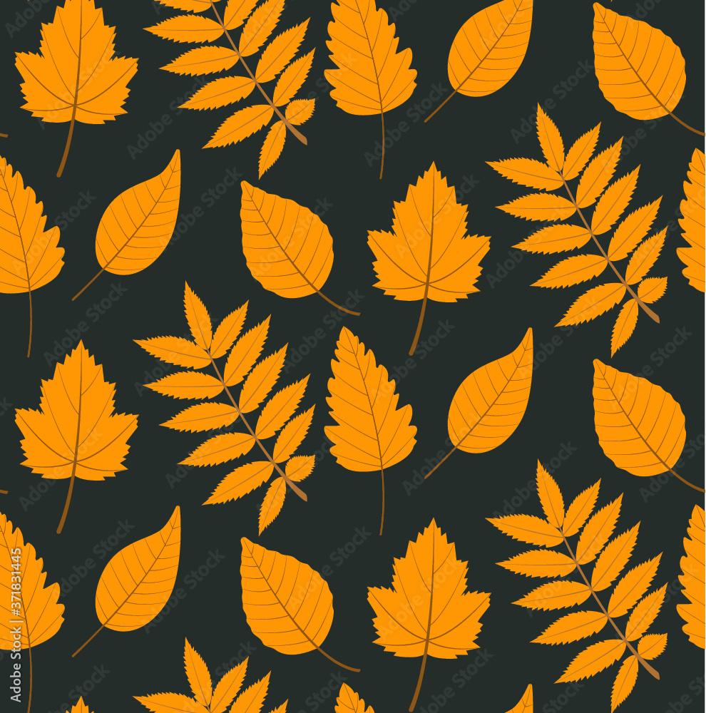 Obraz premium Tree leaves seamless pattern.