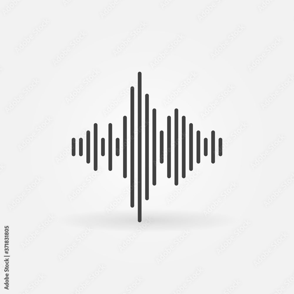 Sound wave vector thin line concept minimal icon or design element Sound wave vector thin line concept minimal icon or design element