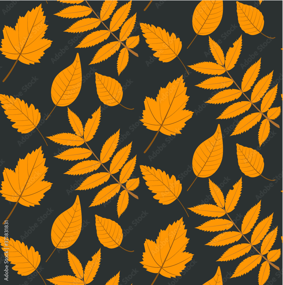 Tree leaves seamless pattern.