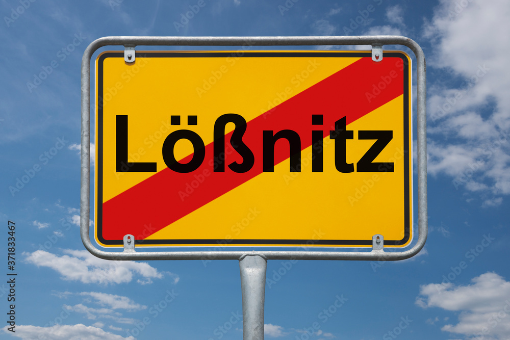 Ortstafel Lößnitz