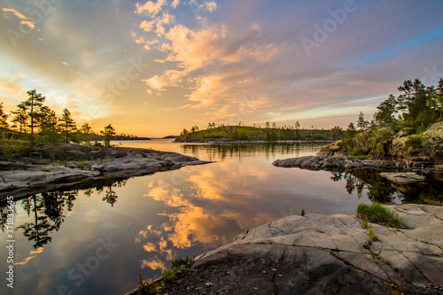 Lake in Karelia. Russia. La...