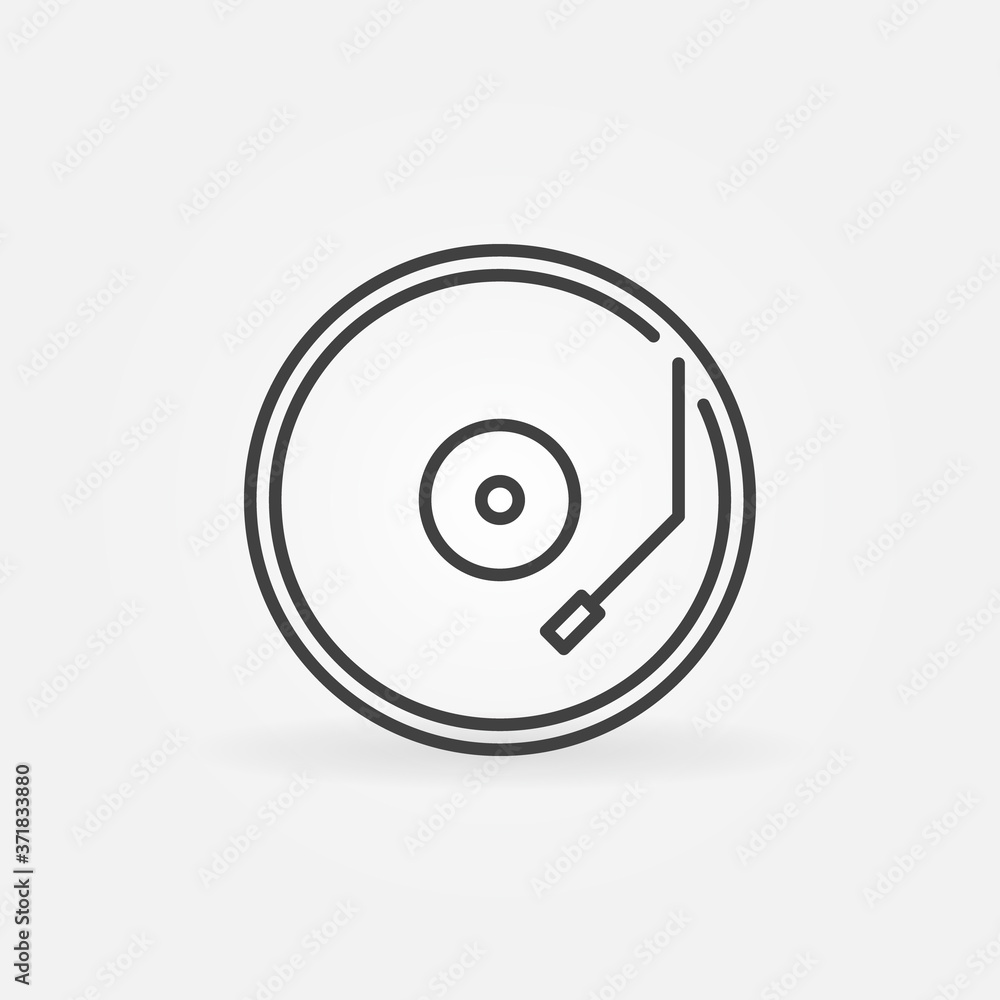 Vinyl Player vector concept round icon or sign in outline style Vinyl Player vector concept round icon or sign in outline style